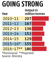 Iron ore output may touch 180 mt in FY17