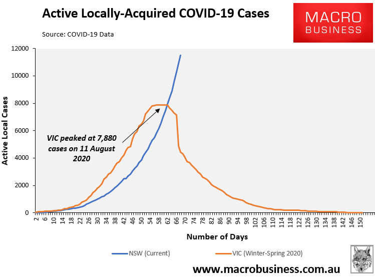 NSW active COVID cases