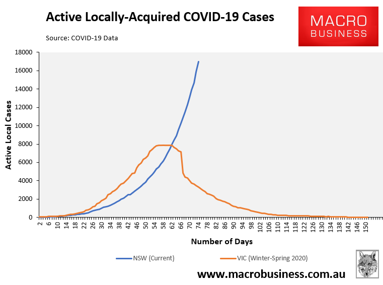 NSW active COVID cases