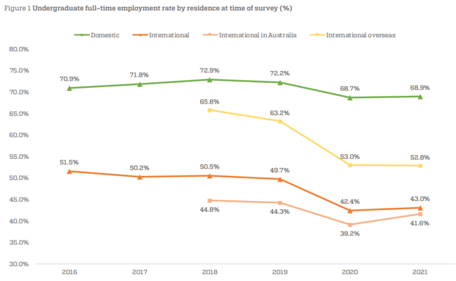 Undergraduate employment rate