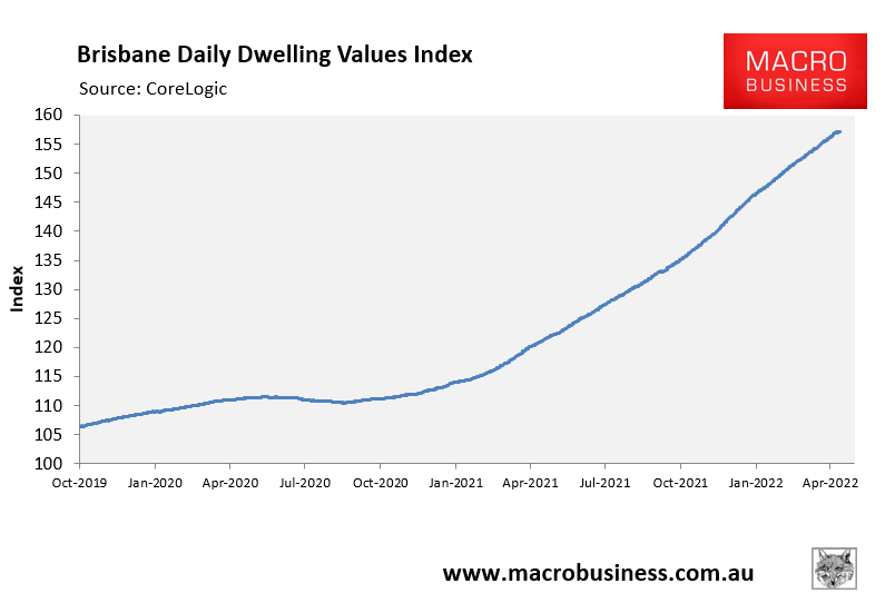 Brisbane dwelling values