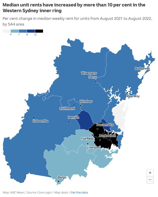 Western Sydney rents