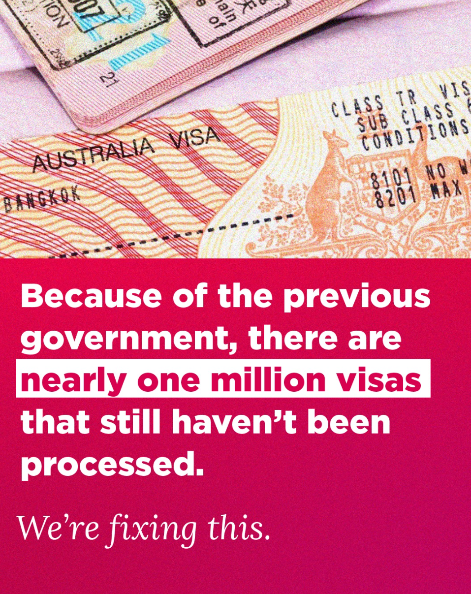Labor advertisement on visa 'backlog'