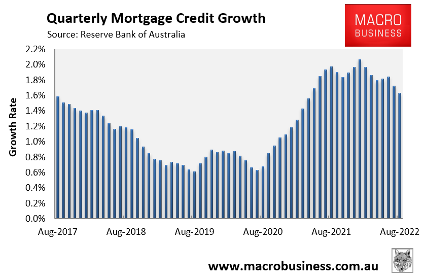 Quarterly mortgage growth